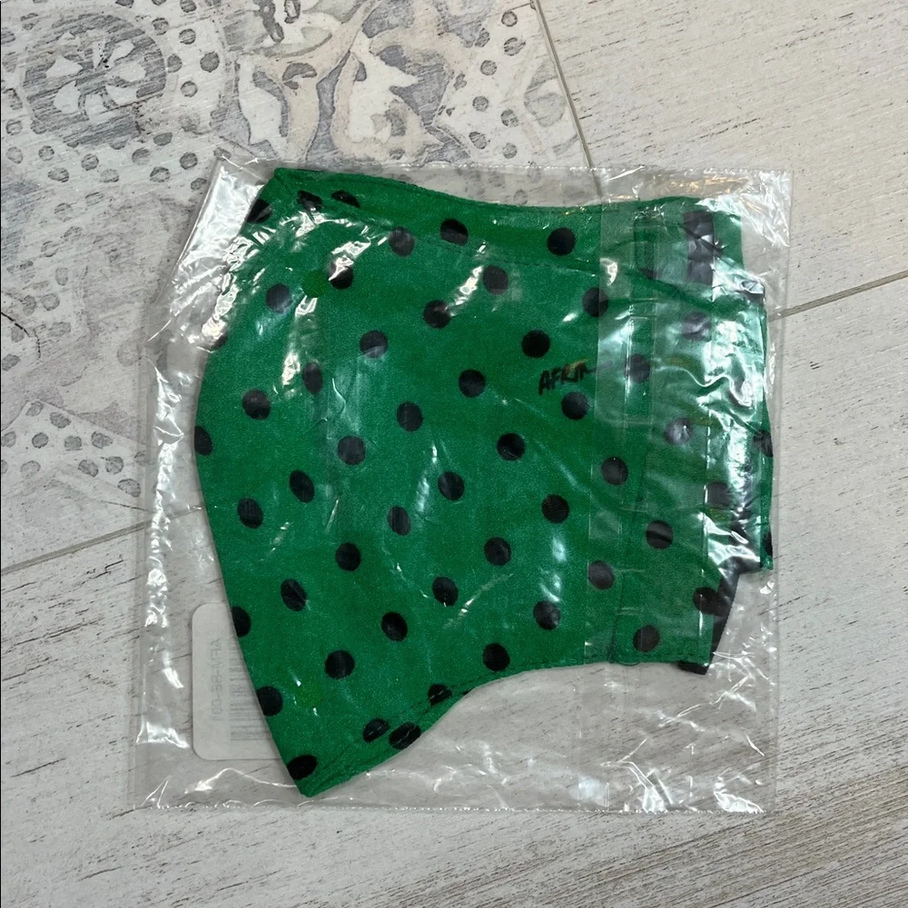 AFRM Green and Black Polka Dot Face Mask